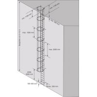 Krause Rögzített Létra Egyrészes Kivitel Din 14122-4 építménymagasság 4,76 m, Alumínium